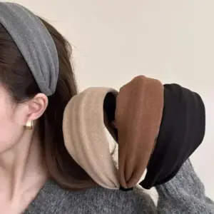 Haarreif Damen breit mit Stoffbezug und Knotenoptik – Bild 2