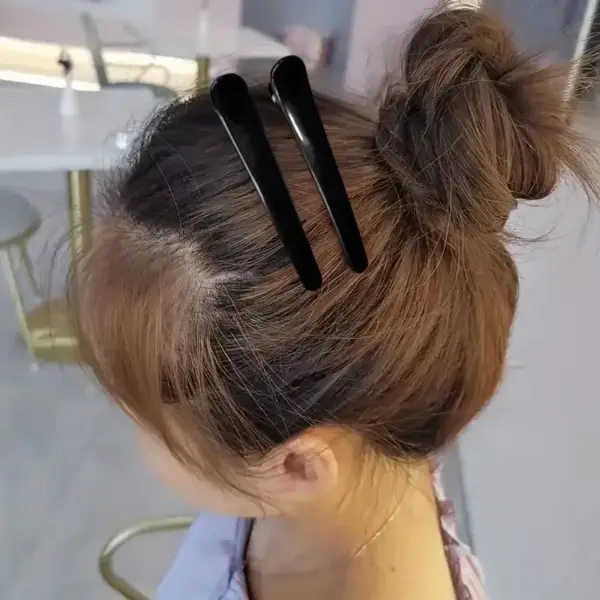 Haarspange Schwarz für Damen und Herren, Entenschnabel – Bild 2