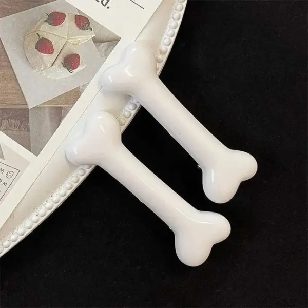 Haarspange in Knochenform Damen, glänzend mit Clip – Bild 2