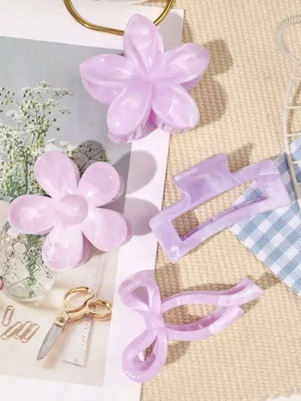 Haarklammern Damen mit Blüten-, Schleifen- und Rechteckform – Bild 4