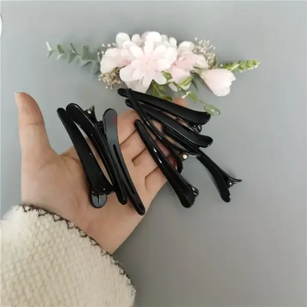 Haarspange Schwarz für Damen und Herren, Entenschnabel – Bild 3