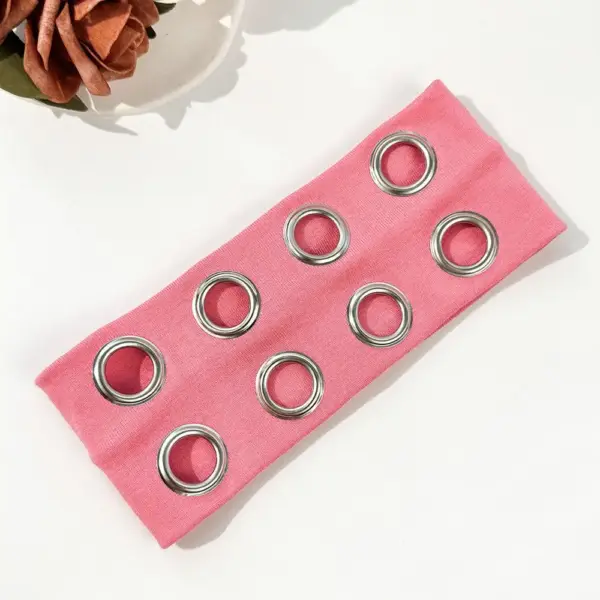 Breites Haarband Damen und Herren mit silberfarbenen Ösen – Bild 4