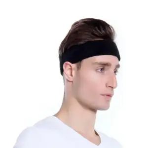 Haarband für Sport in Frottee-Optik, breit und flach – Bild 2
