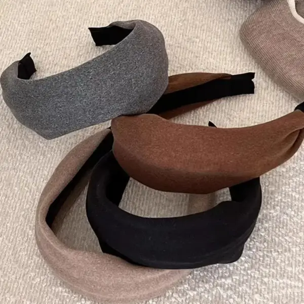 Haarreif Damen breit mit Stoffbezug und Knotenoptik – Bild 6