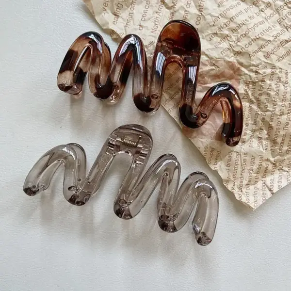 Haarklammer Damen wellenförmig, transparent und glänzend – Bild 6