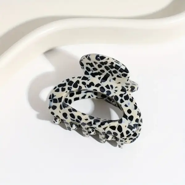 Kleine Haarklammer Damen oval mit Leopardenmuster