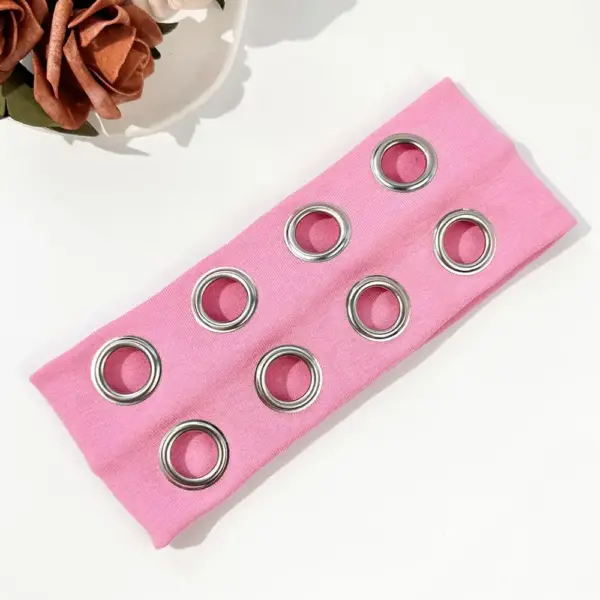 Breites Haarband Damen und Herren mit silberfarbenen Ösen – Bild 9