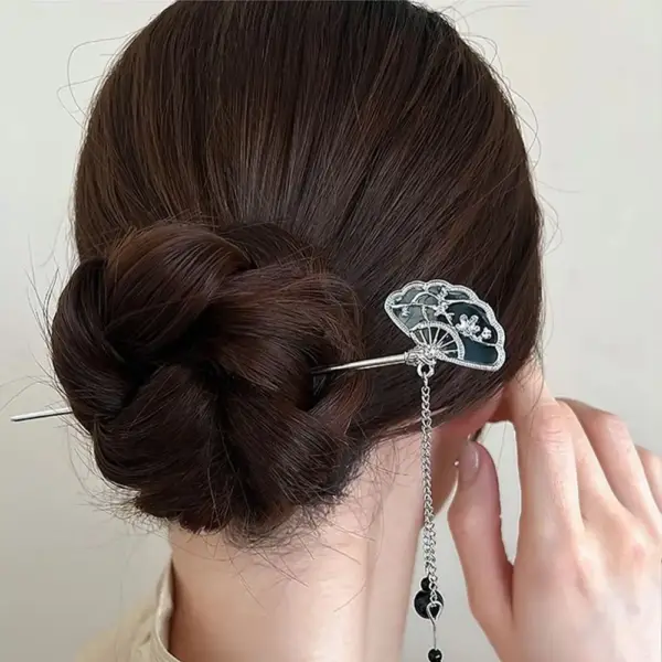 Haarspangen Damen: Haarnadel mit Blüte und Quaste – Bild 21