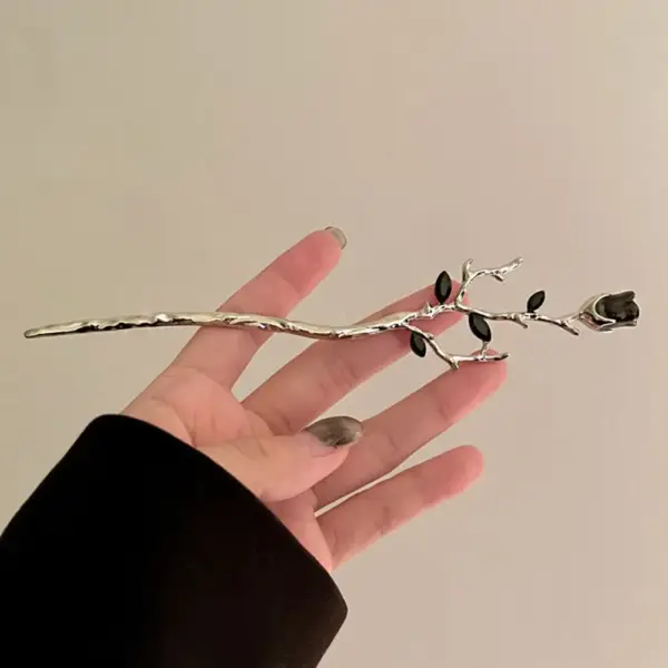 Haarspangen Damen: Haarnadel mit Blüte und Quaste – Bild 6