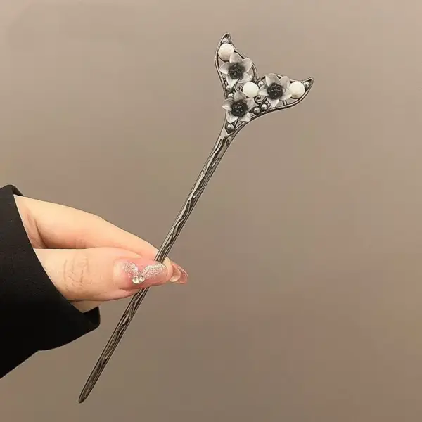 Haarspangen Damen: Haarnadel mit Blüte und Quaste – Bild 15