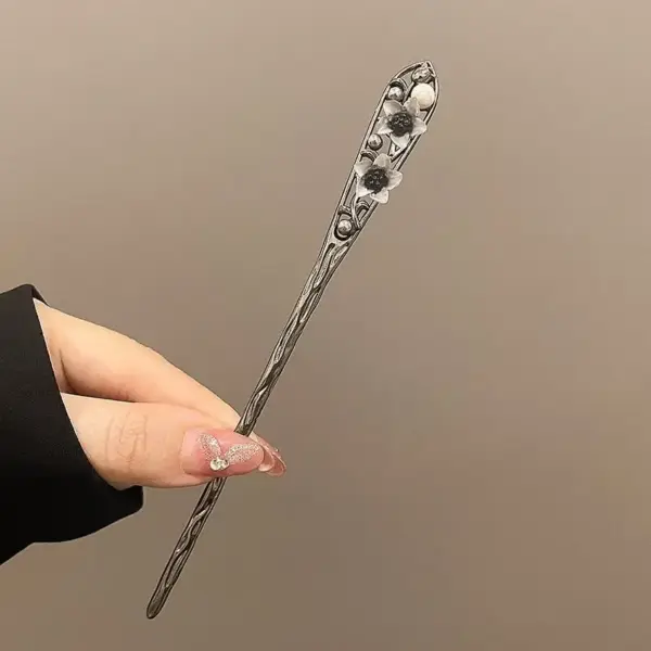 Haarspangen Damen: Haarnadel mit Blüte und Quaste – Bild 13