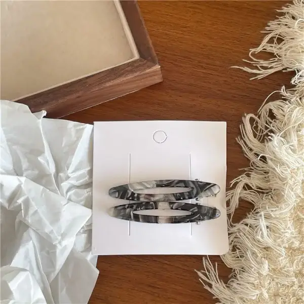 Haarspange Damen oval, schmal aus Acetat, durchbrochen – Bild 10