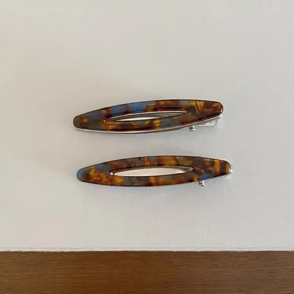 Haarspange Damen oval, schmal aus Acetat, durchbrochen – Bild 15