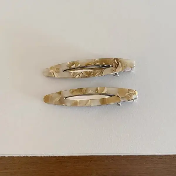 Haarspange Damen oval, schmal aus Acetat, durchbrochen – Bild 14