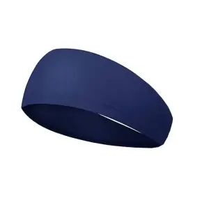 Sport Haarband breit, einfarbig, glattes Stoffband – Marineblau
