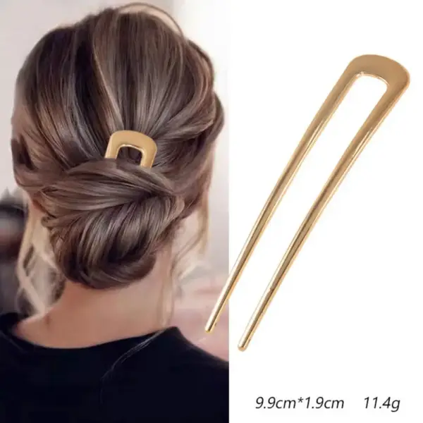 Haarnadel U-Form Damen in Gold mit schimmernder Einlage – Bild 8
