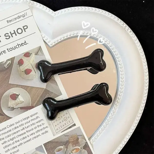 Haarspange in Knochenform Damen, glänzend mit Clip – Bild 5